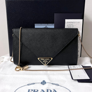 PRADA サフィアーノ チェーン ミニバッグ ショルダーバッグ ブラック 1BP051 156226059