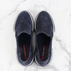 PRADA Gäbärdin Wildleder Slip-On Sneakers Navy 9(280) 156242200 [P]