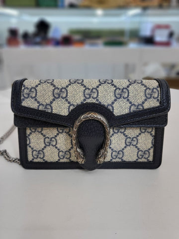 GUCCI Dionysus GG Super Mini Schultertasche Beige-Blau 476432 156242895