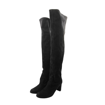 Valentino Black Stretch Over-The-Knee Boots 37.5 156243216