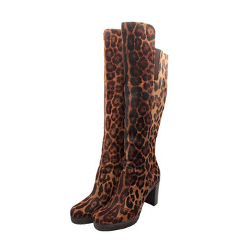 Dolce & Gabbana Leopard Calf Hair Long Boots 36.5 156243367