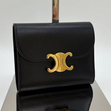 CELINE トリオンフ フラップ レディース 財布 ブラック 156244101