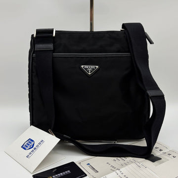 Prada Nylon Triangle Logo Messenger Bag Crossbody Black 156244227