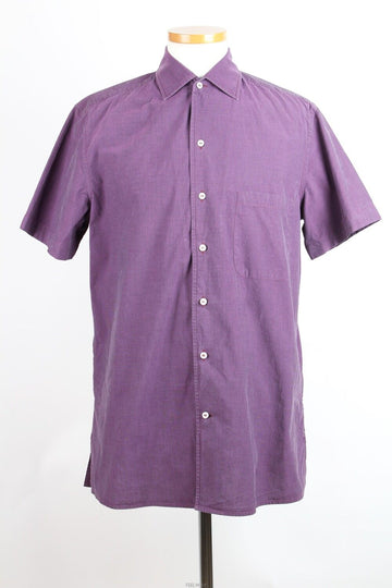 LORO PIANA Leinen-Kragen Kurzarm-T-Shirt Lila S(100) 156244237