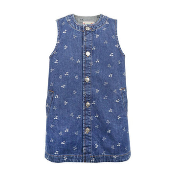 BONPOINT Kids Cherry Jacquard Denim Dress 156244383