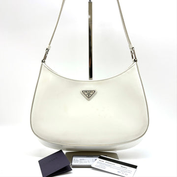 Prada Cleo Brushed Hobo Bag Shoulder Bag White (1BC499) 156245063
