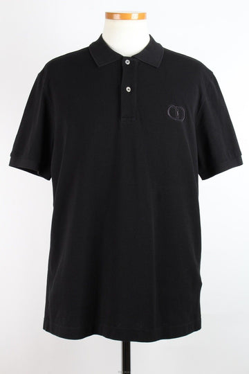 DIOR Schwarzes Kurzarm-Poloshirt mit CD-Logo XL(105) 156245124