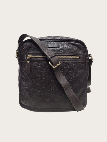 Gucci Black Leather GG Crossbody Bag 156245682