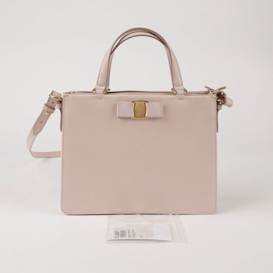 SALVATORE FERRAGAMO 21 E298 Bow Tracy Tote Shoulder Bag 155379821
