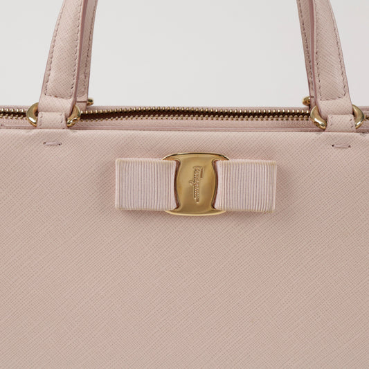 SALVATORE FERRAGAMO 21 E298 Bow Tracy Tote Shoulder Bag 155379821