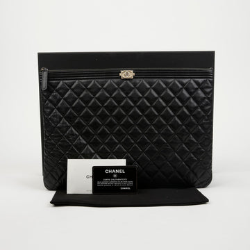 CHANEL Caviar Boy Large Clutch A84407 155912475