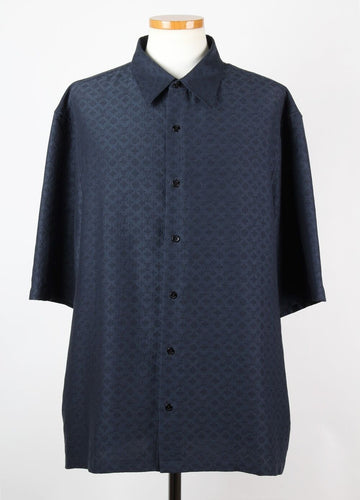 Louis Vuitton Mini Monogram Silk Blend Shirt Navy XL 156277591