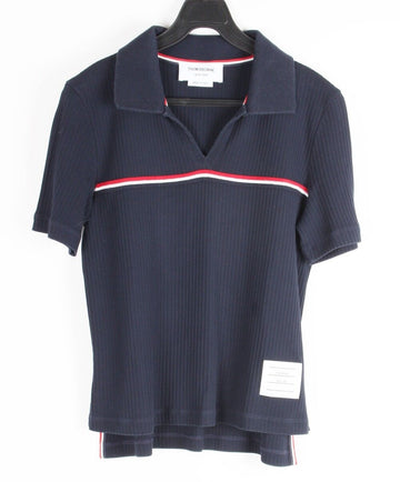 THOM BROWNE 女性用ポロシャツ ネイビー 42(66) 156278148