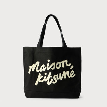 MAISON KITSUNE Handgeschriebene Unterschrift Canvas Tasche PW05124WW9042 P199 156282471