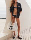 CHANEL Coco Beach Campon Shopper Bag White Small AS6191 156289427 [P]