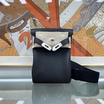 HERMES Kelly Hackado PM Schwarz mit silberner Hardware H083589 156291514