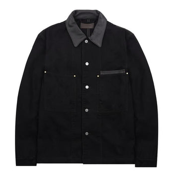 LEMAIRE Denim Freizeit Leder Kragen Overshirt 156292387