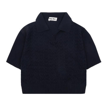 MIU MIU Rennspitzen Cashmere Polo-T-Shirt 156292395