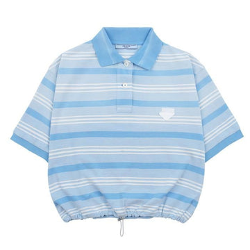 Prada Striped Print Pique Polo Shirt 156292440