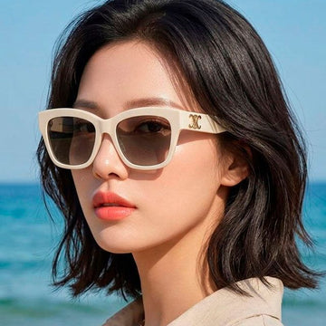 Celine Trionf 09 Sunglasses CL40253F 25F Luxury Butterfly Ivory Horn Frame 145965748