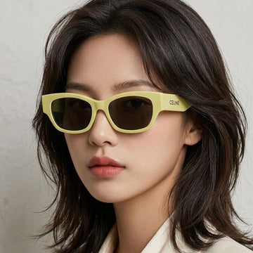 CELINE Monochrome 01 Sonnenbrille CL40197U 93A Neon Lime Grün Quadratisch Horn Rahmen 145216775