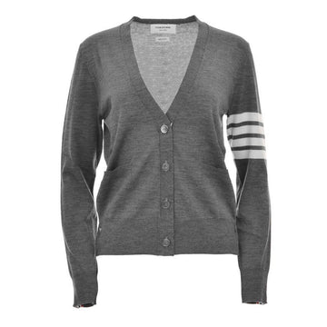 Thom Browne Diagonal V-Neck Wool Cardigan Mad Gray FKC334A Y1014 035 55595591