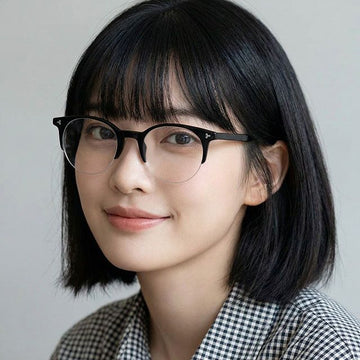 Bally Round Half-Frame Glasses BY5018 001 68496234
