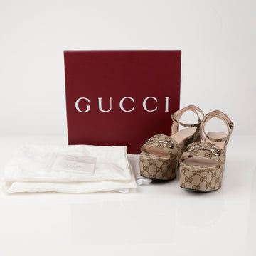 GUCCI 794718 37 Größe Horsebit Plattform Sandalen 155537832