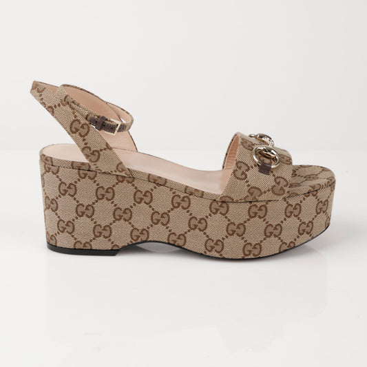 GUCCI 794718 37 Größe Horsebit Plattform Sandalen 155537832