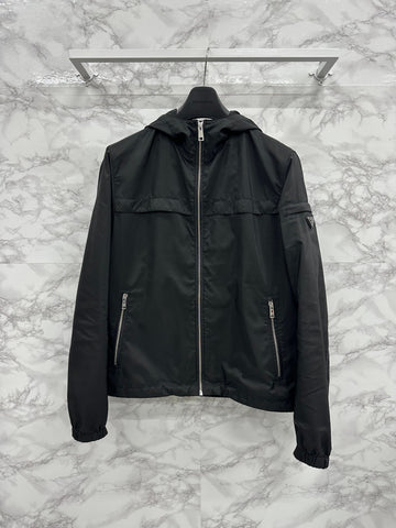 Prada Hooded Windbreaker Jacket Black 50 156294366