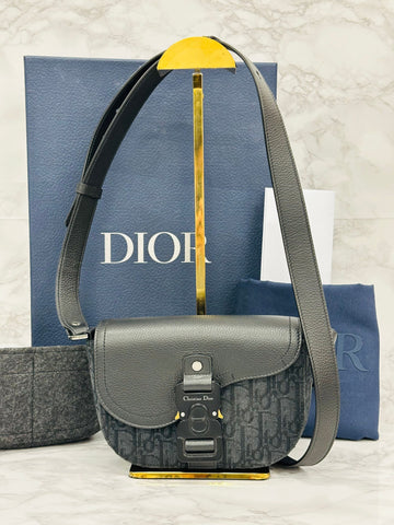DIOR Mini Flap Oblique Crossbody Bag Schwarz 156311219