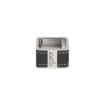 HERMES Schalring H603693S 02 aus Lammleder und palladisiertem Messing 156332026
