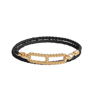 HERMES ルイリス ダブルツアーブレスレット レディース レザー ブレスレット ゴールド ヌア H100126F 89T2 156332585