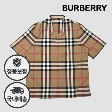 BURBERRY メンズチェック半袖シャツ 156335375