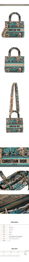 Dior Aquamarina Riviera Lady D-Lite Medium Bag M0565OEGO 51E 101460245 [P]