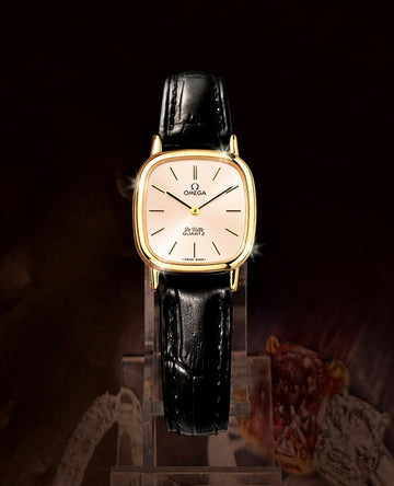OMEGA オメガ デ ビル ローズゴールド ダイヤル 18K ゴールド クォーツ レディース レザー ウォッチ 156350284