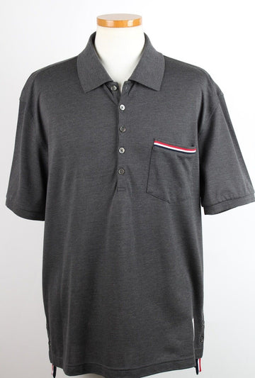 THOM BROWNE ポケットピケポロシャツ5(XXL) 156350341