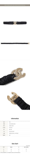 CHANEL Schwarzes Gold CC Perlen Gürtel AA8716 37862022 [P]