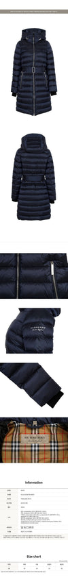 BURBERRY Grau House Gürtelte Kapuzendownjacke LIMEHOUSE 8038746 NAVY 141704094 [P]