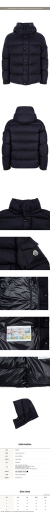 Moncler Navy Blue Vezer Wool Goose Down Jacket 148525139 [P]