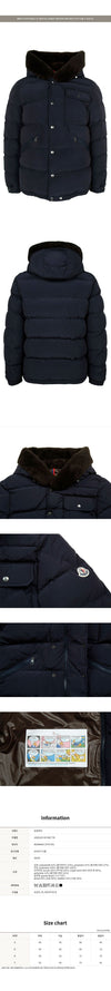 MONCLER Navy Marcelettetes Daunenjacke mit Teddy-Trimming 1A00149 5974W 778 149617651 [P]