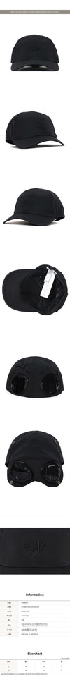 CP COMPANY Schwarz Chrom-R Goggle Baseballmütze 110545A 999 154122125 [P]