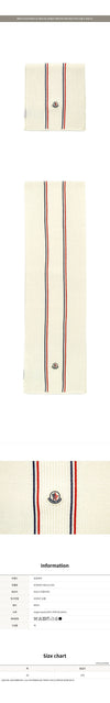 MONCLER モンクレール ホワイト ロゴパッチ RWB バージン ウール マフラー 3C00007 M1131 034 149786777 [P]