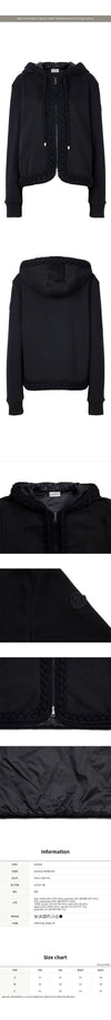Moncler Black Drawstring Hooded Zip-Up Jacket 151505223 [P]