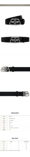 BALENCIAGA レザー ベルト 570370 1CH0B 1000 ブラック 154122064 [P]