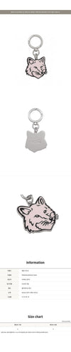 MAISON KITSUNE Delicate Pink Fox Head Charm Keyring 156208695 [P]