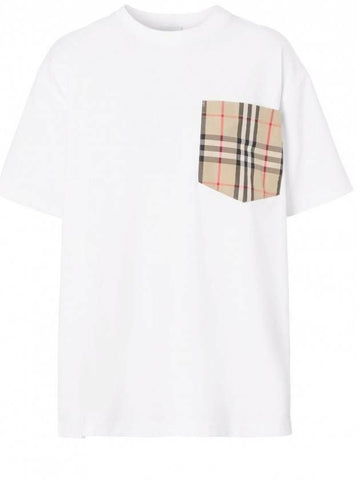 BURBERRY Karierter Baumwoll-T-Shirt mit Tasche 8080322 133022930