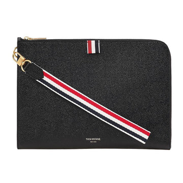 THOM BROWNE ストラップ付きミディアムクラッチバッグ 156352781