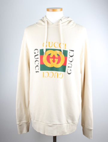GUCCI Vintage Hoodie T-Shirt in Beige M 156352825
