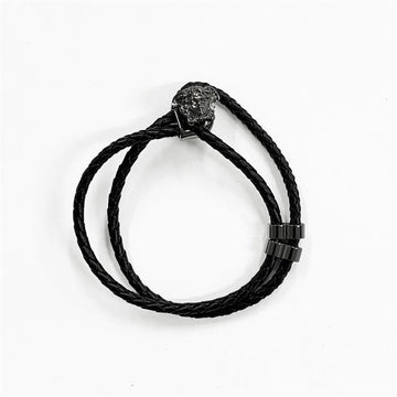 VERSACE ブレイデッドレザーブレスレット ブラック 156357669